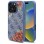 Guess 4G Flowers Print MagSafe case for iPhone 16 Pro - blue
