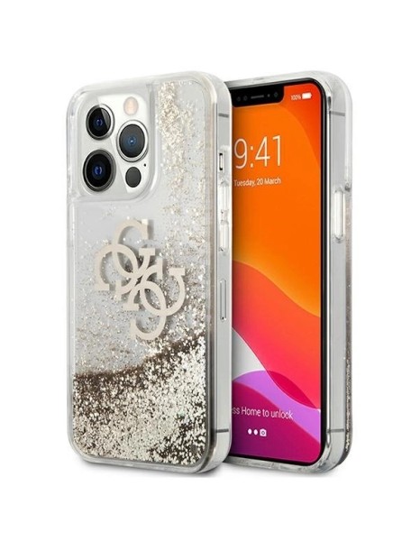 Guess 4G Big Liquid Glitter case for iPhone 13 Pro Max 6.7" - gold Guess 4G Big Liquid Glitter case for iPhone 13 Pro Max 6.7" - gold