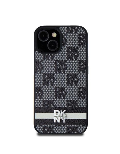 DKNY Leather Checkered Mono Pattern & Printed Stripes case for Samsung Galaxy S24+ - black DKNY Leather Checkered Mono Pattern & Printed Stripes case for Samsung Galaxy S24+ - black