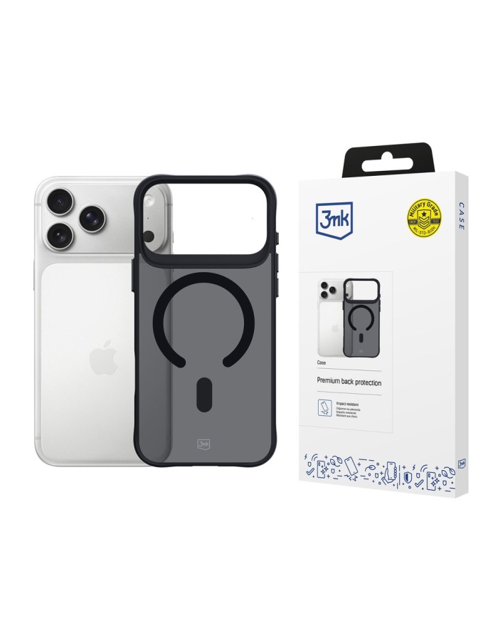 3mk Smoke MagCase for iPhone 17 Pro - Black Semi-Transparent