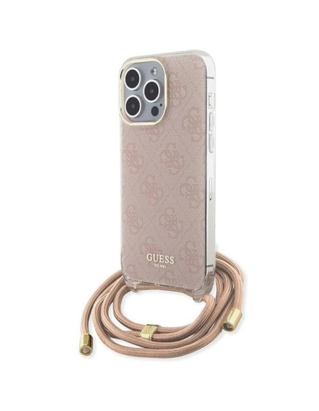 Guess Crossbody Cord 4G Print case for iPhone 15 Pro - pink Guess Crossbody Cord 4G Print case for iPhone 15 Pro - pink