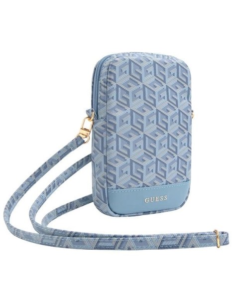 Guess Zip GCube Bottom Stripe phone bag - blue Guess Zip GCube Bottom Stripe phone bag - blue