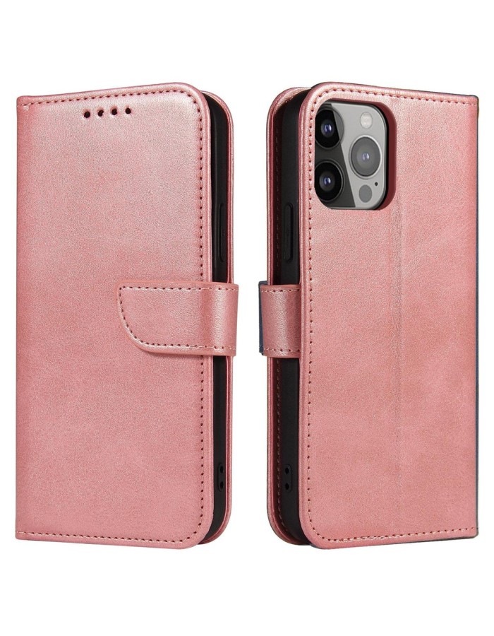 Magnet Case for Samsung S24 Ultra with flap and wallet - pink