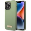 Guess Silicone Logo Plate MagSafe case for iPhone 14 Pro Max - green Guess Silicone Logo Plate MagSafe case for iPhone 14 Pro Max - green