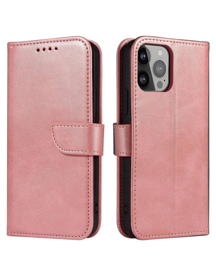 Magnet Case for Samsung Galaxy S23 flip cover wallet stand pink
