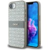 DKNY Repeat Texture Pattern with Tonal Stripe iPhone 16e Case - Beige DKNY Repeat Texture Pattern with Tonal Stripe iPhone 16e Case - Beige