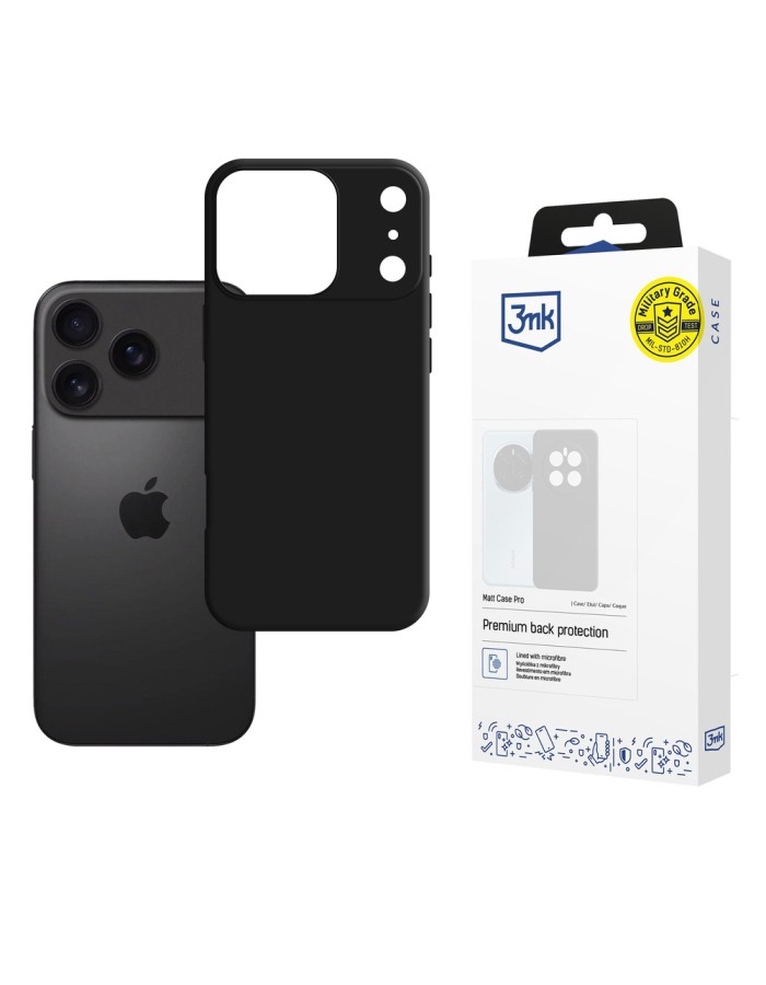 3mk Matt Case Pro for Apple iPhone 17 Pro - Matte Black