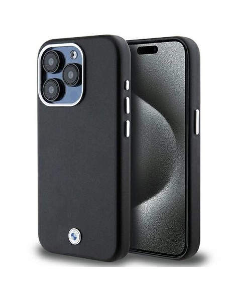 BMW Signature Wrapped Metal MagSafe case for iPhone 15 Pro - black BMW Signature Wrapped Metal MagSafe case for iPhone 15 Pro - black