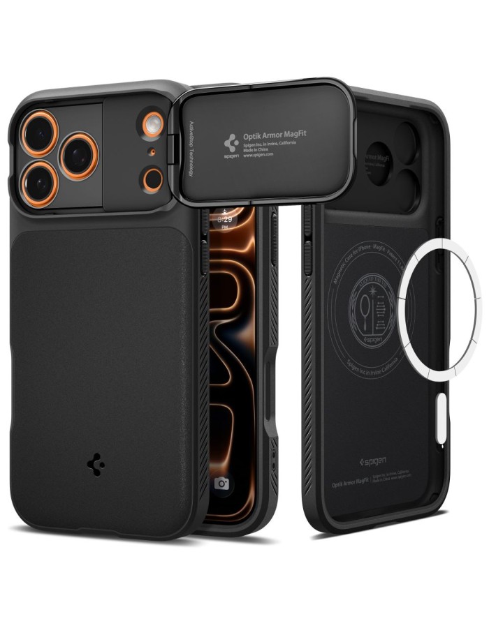 Spigen Optik Armor MagSafe Case for iPhone 17 Pro Max - Black Spigen Optik Armor MagSafe Case for iPhone 17 Pro Max - Black