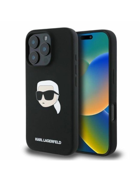 Karl Lagerfeld Silicone Karl Head Print MagSafe Case for iPhone 16 Pro Max - Black Karl Lagerfeld Silicone Karl Head Print MagSafe Case for iPhone 16 Pro Max - Black