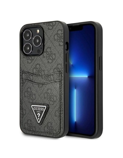 Guess GUHCP13LP4TPK iPhone 13 Pro / 13 6.1" black/black hardcase 4G Triangle Logo Cardslot
