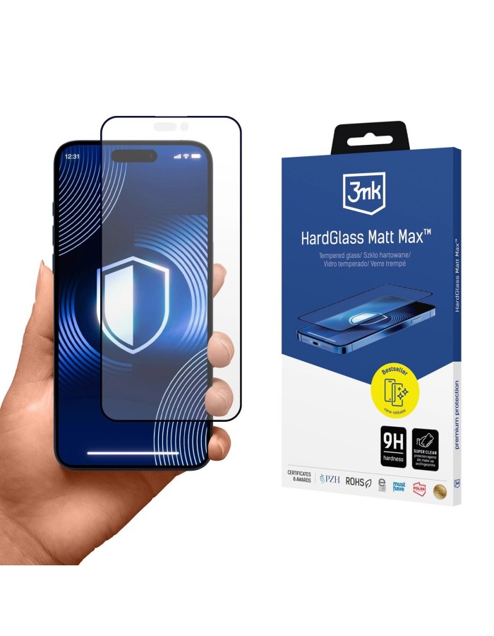 Tempered glass 3mk HardGlass Matt Max for iPhone 16 Plus