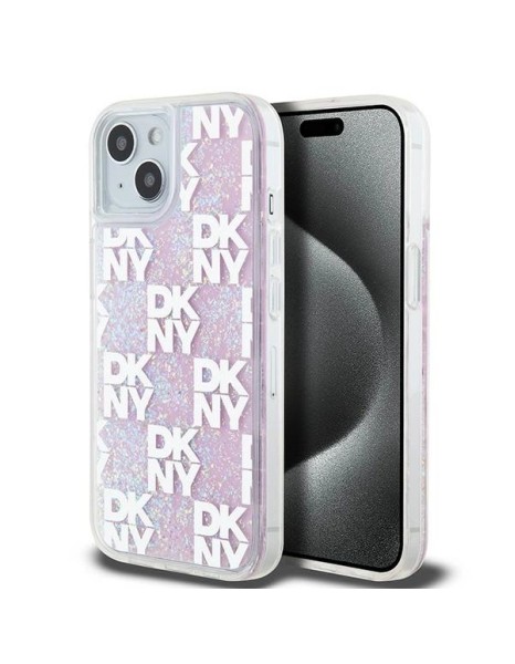 DKNY Liquid Glitter Multilogo case for iPhone 15 / 14 / 13 - pink DKNY Liquid Glitter Multilogo case for iPhone 15 / 14 / 13 - pink