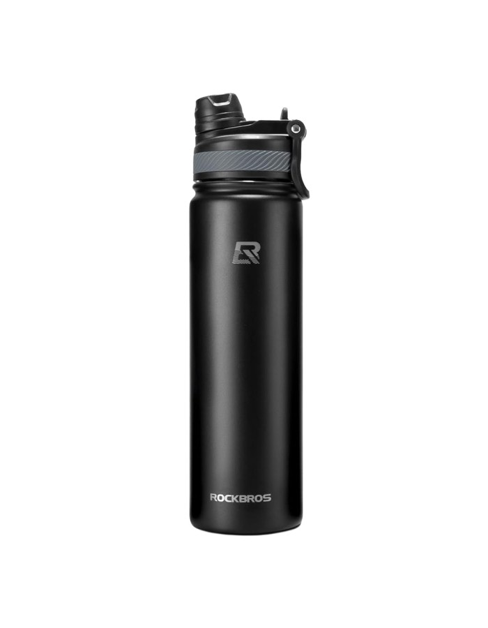 Rockbros 35210029002 thermal bicycle bottle for drinks 650 ml - black Rockbros 35210029002 thermal bicycle bottle for drinks 650 ml - black