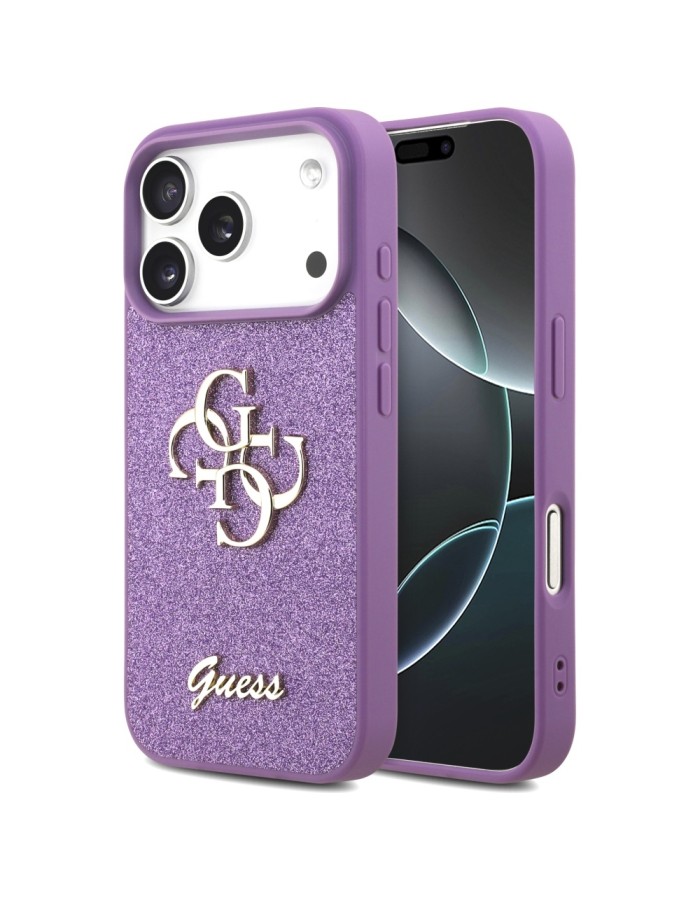 Guess Fixed Glitter Big 4G case for iPhone 17 Pro - purple Guess Fixed Glitter Big 4G case for iPhone 17 Pro - purple