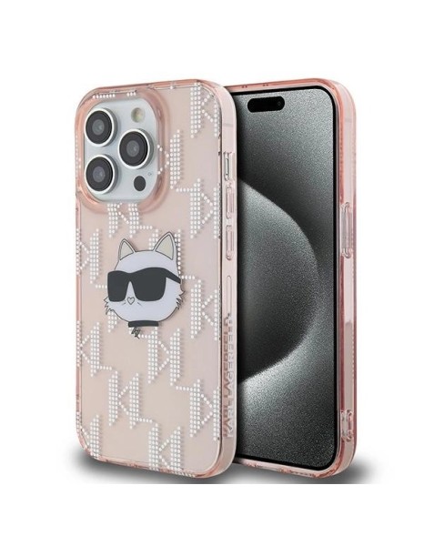 Karl Lagerfeld IML Choupette Head &amp;amp; Monogram case for iPhone 13 Pro Max - pink