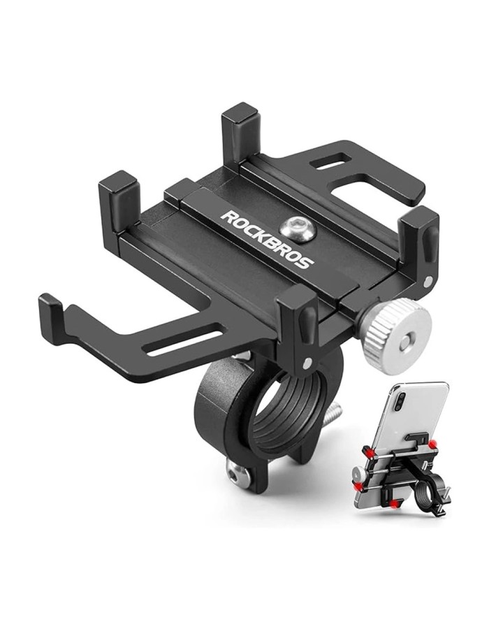 Rockbros 699-BK Aluminum Alloy Bike Phone Holder - Black