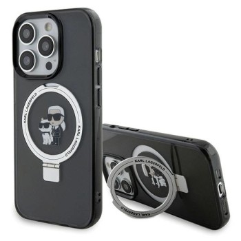 Karl Lagerfeld KLHMP15XHMRSKCK iPhone 15 Pro Max 6.7" black/black hardcase Ring Stand Karl&amp;amp;Choupette MagSafe