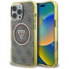 Guess IML Metal Glitter 4G Circle Triangle MagSafe Case for iPhone 16 Pro - Brown Guess IML Metal Glitter 4G Circle Triangle MagSafe Case for iPhone 16 Pro - Brown