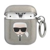 Karl Lagerfeld Glitter Karl&amp;#39;s Head Case for AirPods 1/2 - Black
