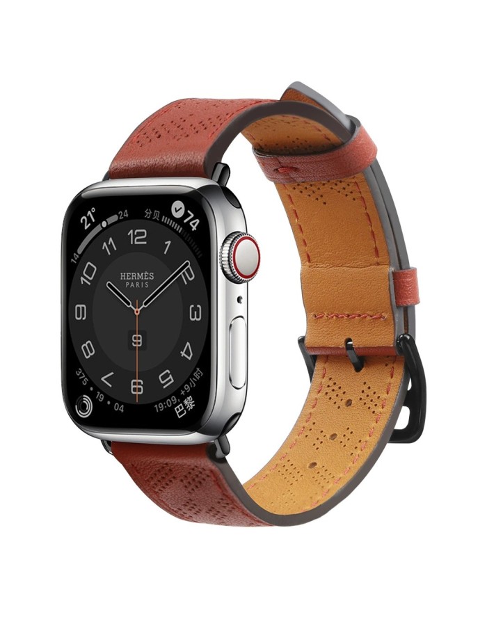 Strap Leather for Apple Watch 38 / 40 / 41 mm band bracelet - red