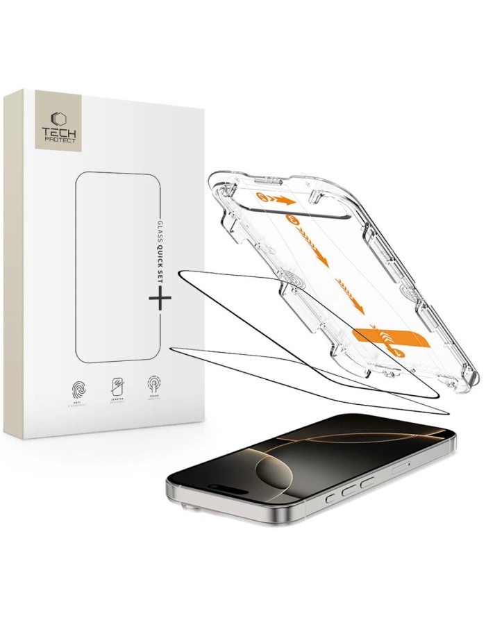 Tech-Protect Quick Set+ 2-pack tempered glass for iPhone 16 Pro Tech-Protect Quick Set+ 2-pack tempered glass for iPhone 16 Pro