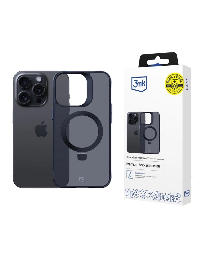 3mk Smoke Case Mag&Stand for Apple iPhone 16 pro max - black 3mk Smoke Case Mag&Stand for Apple iPhone 16 pro max - black