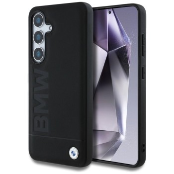 BMW Leather Big Wordmark Case for Samsung Galaxy S25+ - Black