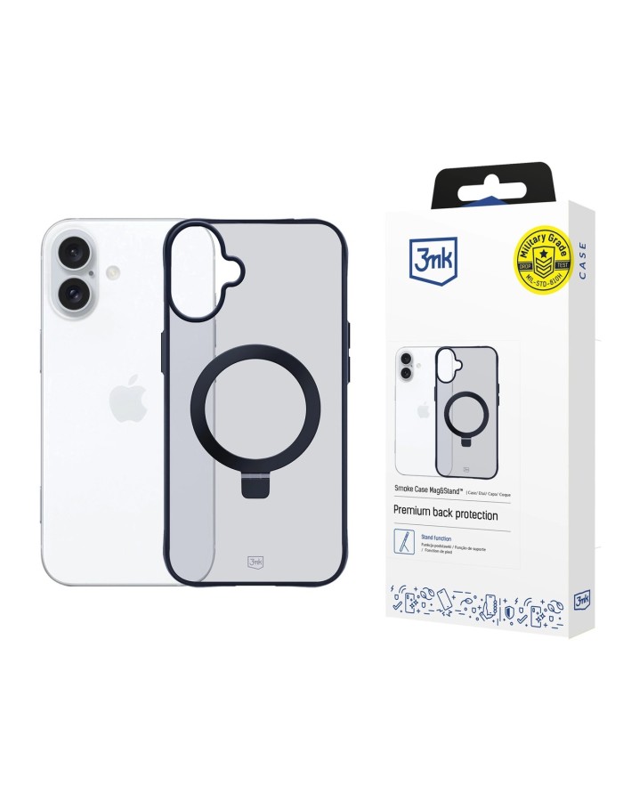 3mk Smoke Case Mag&Stand for Apple iPhone 16 - black 3mk Smoke Case Mag&Stand for Apple iPhone 16 - black