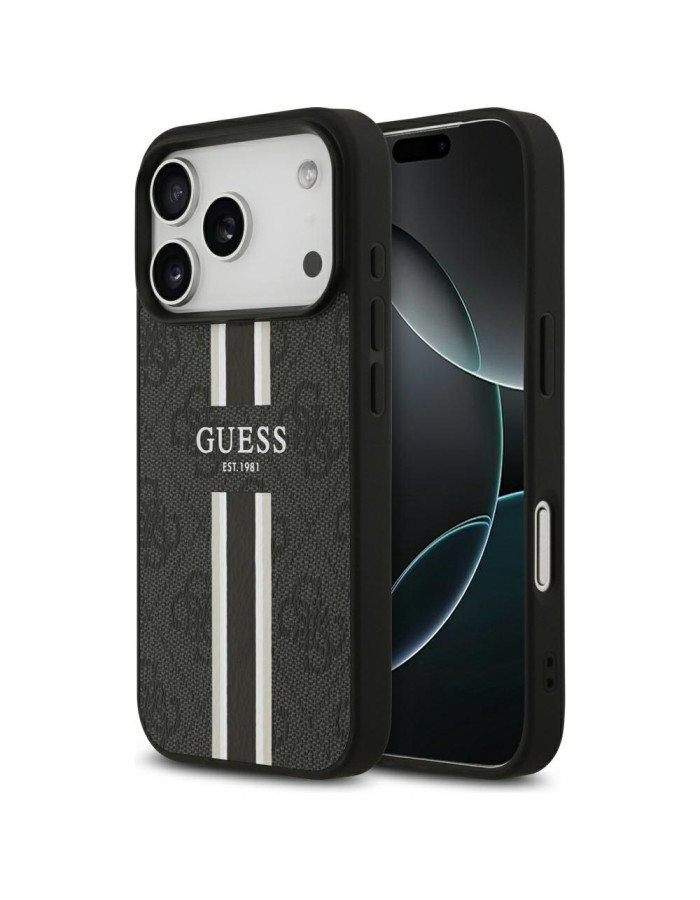 Guess 4G Printed Stripes MagSafe case for iPhone 17 Pro - black