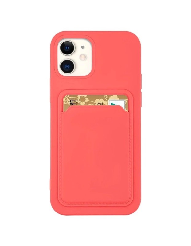 Card Case Silicone Wallet Wallet with Card Slot Documents for iPhone 12 Pro Max Orange