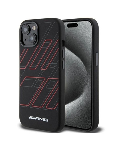 AMG Silicone Large Rhombuses Pattern MagSafe Case for iPhone 15/14/13 - Black AMG Silicone Large Rhombuses Pattern MagSafe Case for iPhone 15/14/13 - Black