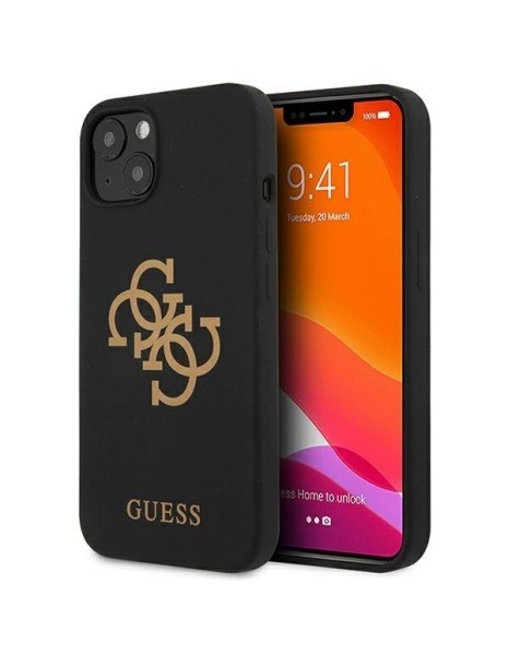 Guess GUHCP13SLS4GGBK iPhone 13 mini 5.4" black/black hard case Silicone 4G Logo Guess GUHCP13SLS4GGBK iPhone 13 mini 5.4" black/black hard case Silicone 4G Logo