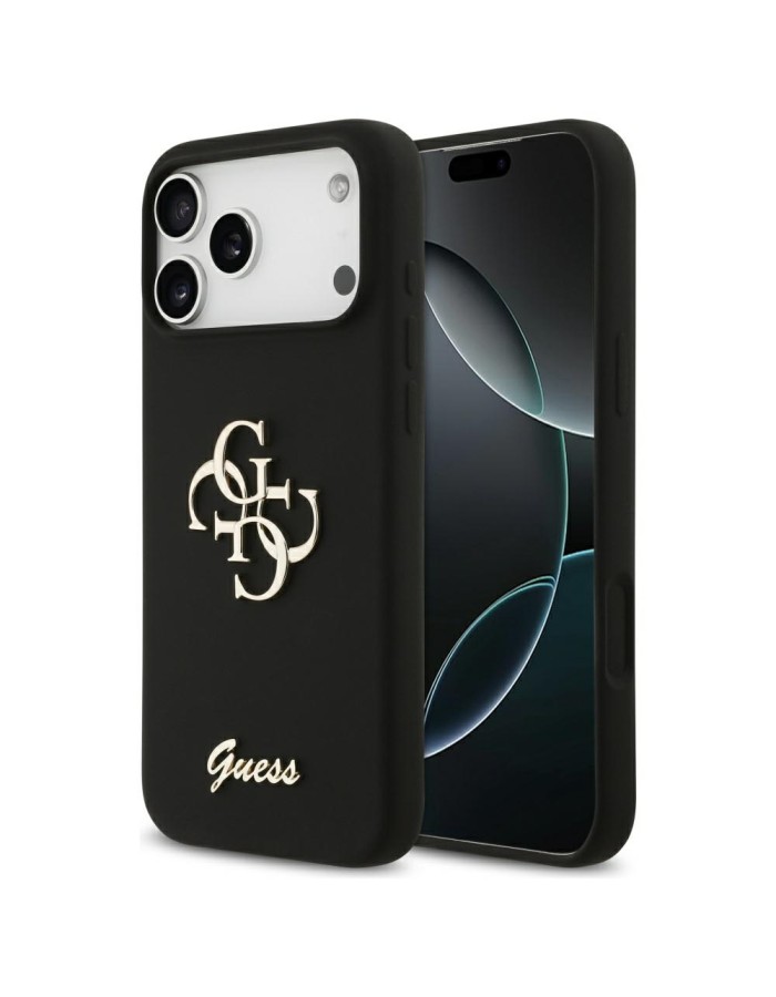 Guess Silicone Big 4G Script Case for iPhone 17 Pro Max - Black Guess Silicone Big 4G Script Case for iPhone 17 Pro Max - Black