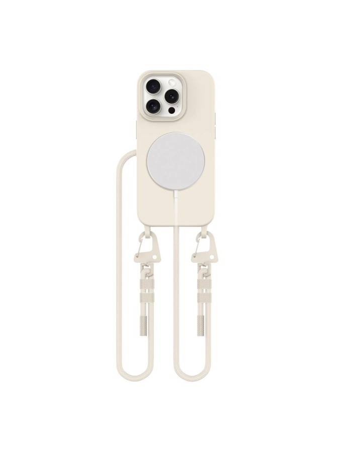 Tech-Protect MagNecklace MagSafe iPhone 15 Pro Case - Beige Tech-Protect MagNecklace MagSafe iPhone 15 Pro Case - Beige