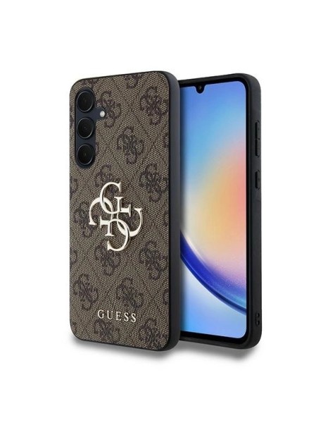 Guess 4G Big Metal Logo case for Samsung Galaxy A35 - brown