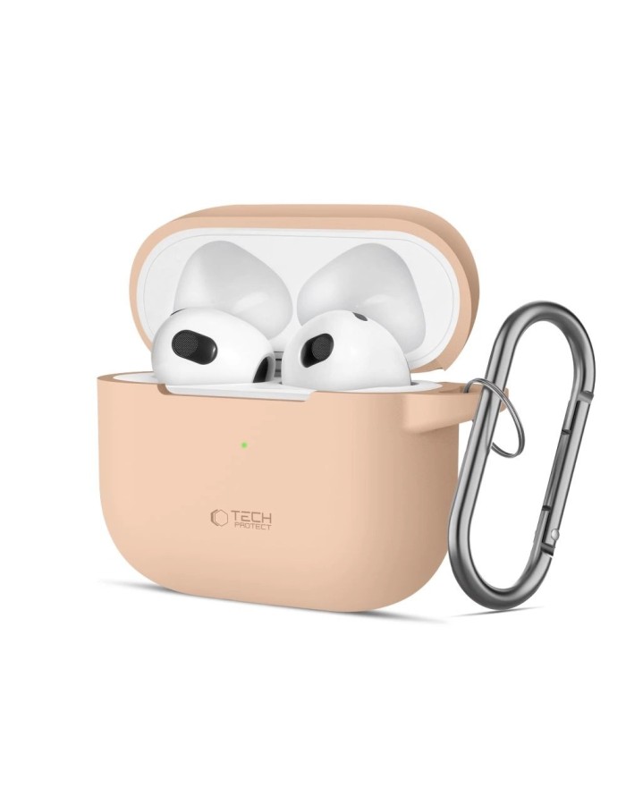 Tech-Protect Silicone Hook Case for Apple AirPods 3 - Beige Tech-Protect Silicone Hook Case for Apple AirPods 3 - Beige
