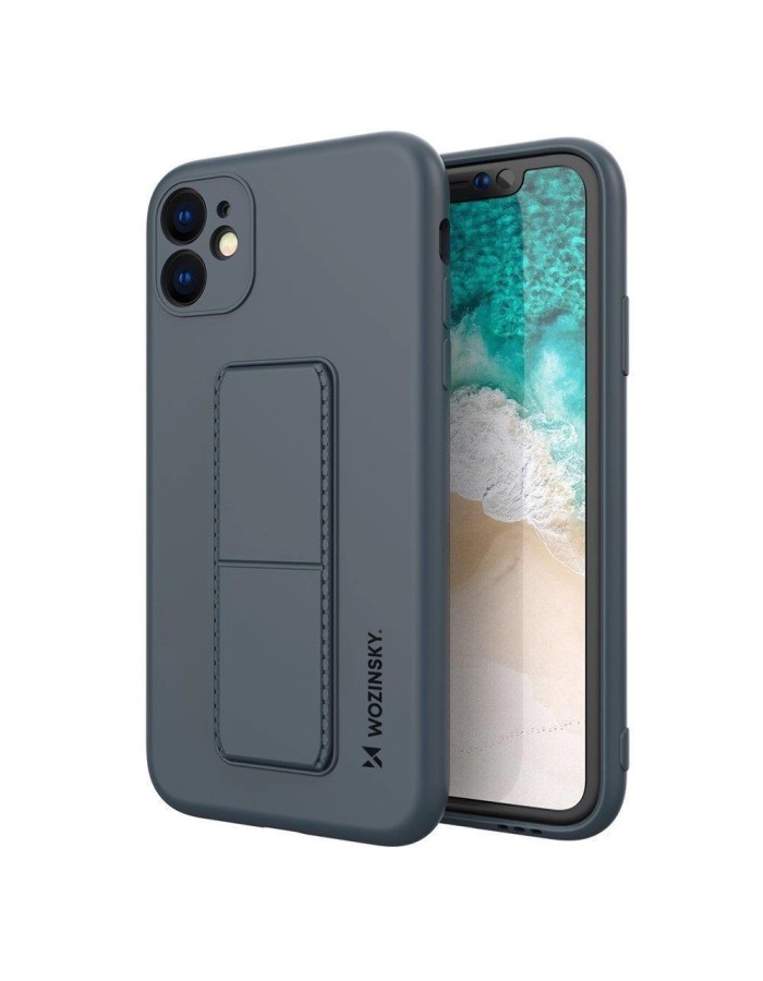 Wozinsky Kickstand Case silicone case with stand Samsung Galaxy A22 4G blue