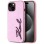 Karl Lagerfeld Wrinkled Metal Signature iPhone 15 Case - Pink