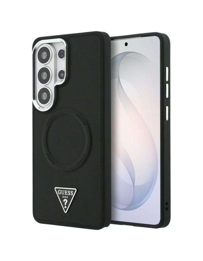 Guess Embossed Ring Triangle Logo MagSafe Case for Samsung Galaxy S26 Ultra - Black