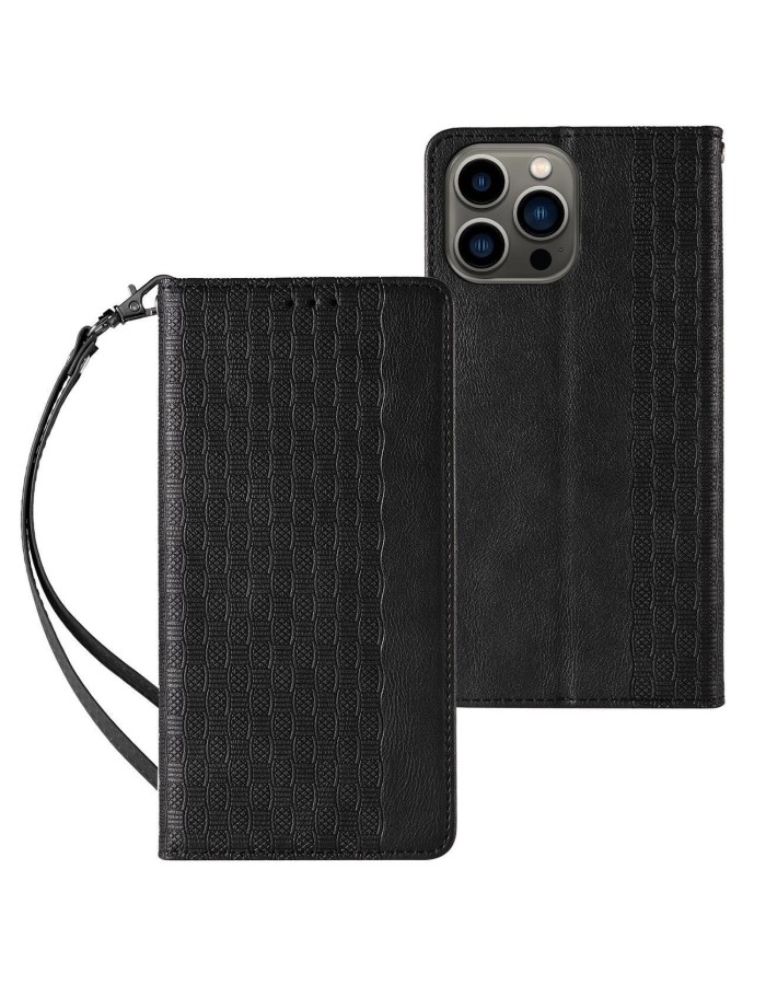 Magnet Strap Case for iPhone 14 Flip Wallet Mini Lanyard Stand Black Magnet Strap Case for iPhone 14 Flip Wallet Mini Lanyard Stand Black
