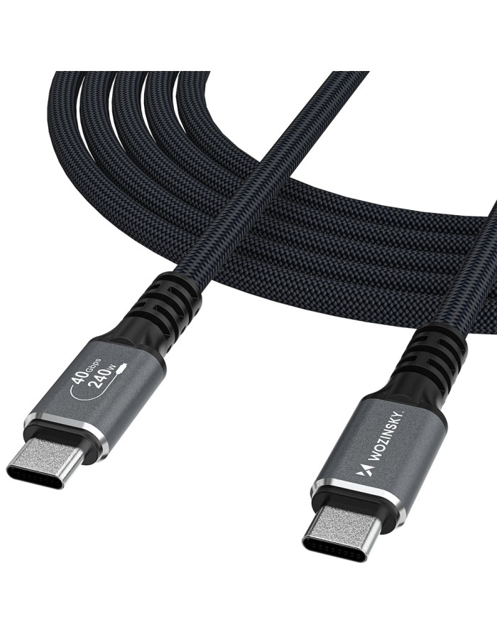 Wozinsky WPS-UY415S USB-C USB4 Cable 40Gb/s 240W 1.5m 4K - Black