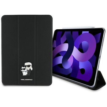 Karl Lagerfeld Saffiano Magnetic Karl &amp;amp; Choupette iPad Air 11" 2024 Book Cover Case - Black