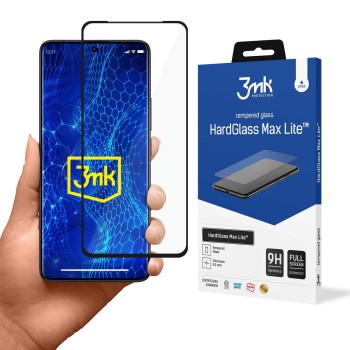 Tempered glass 3mk HardGlass Max Lite with black frame for Xiaomi Redmi Note 13 Pro+