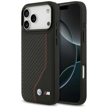 BMW M Carbon Line &amp;amp; Logo MagSafe Case for iPhone 17 Pro Max - Red