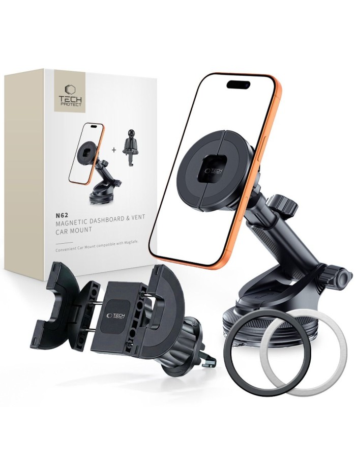 Tech-Protect N62 MagSafe Cockpit Car Mount - Black Tech-Protect N62 MagSafe Cockpit Car Mount - Black