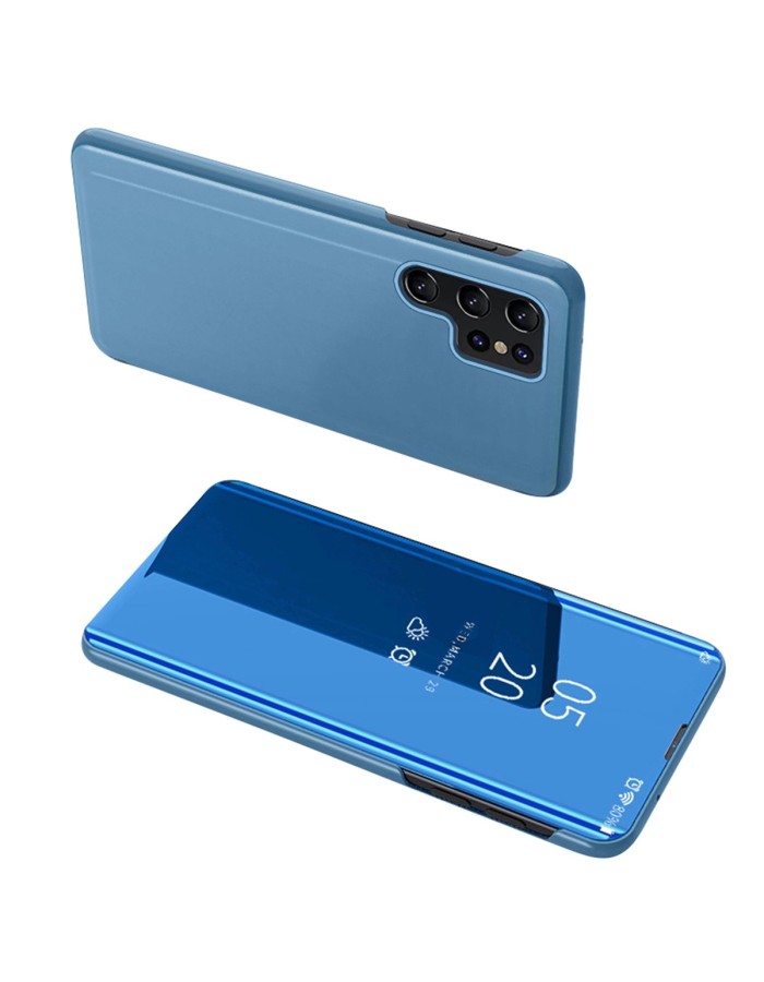 Clear View Case for Samsung S24 Ultra with flap - blue