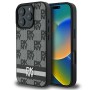 DKNY Checkered Pattern &amp;amp; Printed Stripes Case for iPhone 16 Pro - Black