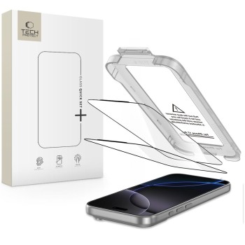 Tech-Protect Quick Set+ 2-pack tempered glass for iPhone 17 Pro Max - black