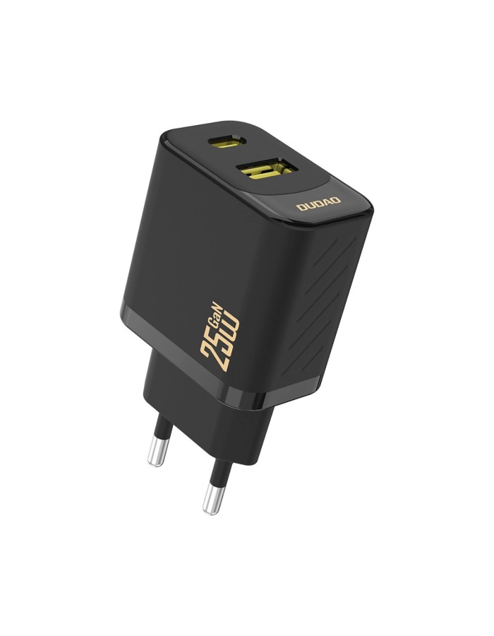 Dudao A26T GaN 25W USB-A, USB-C Charger - Black